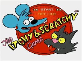 Title screen of Itchy And Scratchy Game, The on the Sega Genesis.