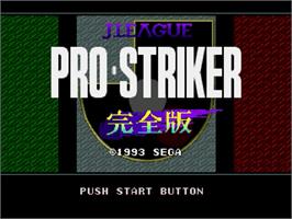 Title screen of J. League Pro Striker Kanzenban on the Sega Genesis.