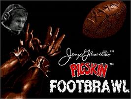 Title screen of Jerry Glanville's Pigskin Footbrawl on the Sega Genesis.