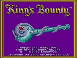 Title screen of King's Bounty - The Conqueror's Quest on the Sega Genesis.