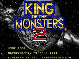Title screen of King Of The Monsters 2 on the Sega Genesis.