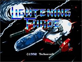 Title screen of Lightning Force: Quest for the Darkstar on the Sega Genesis.