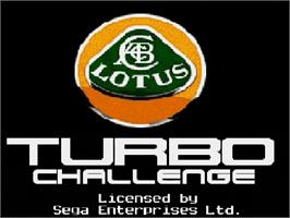 Title screen of Lotus Turbo Challenge on the Sega Genesis.