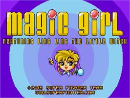 Title screen of Magic Girl Featuring Ling Ling The Little Witch on the Sega Genesis.