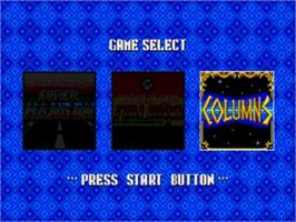 Title screen of Mega Games I on the Sega Genesis.