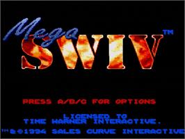 Title screen of Mega Swiv on the Sega Genesis.
