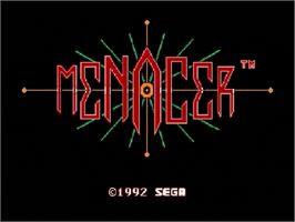 Title screen of Menacer 6-Game Cartridge on the Sega Genesis.