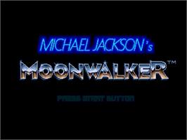 Title screen of Michael Jackson's Moonwalker on the Sega Genesis.
