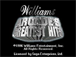 Title screen of Midway Presents Arcade's Greatest Hits on the Sega Genesis.