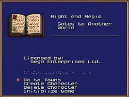 Title screen of Might and Magic 2: Gates to Another World on the Sega Genesis.