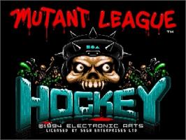 Title screen of Mutant League Hockey on the Sega Genesis.