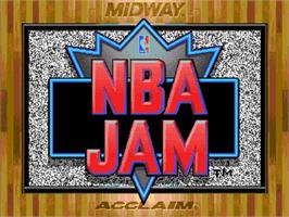 Title screen of NBA Jam on the Sega Genesis.