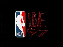 Title screen of NBA Live '97 on the Sega Genesis.