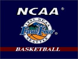 Title screen of NCAA Final Four Basketball on the Sega Genesis.