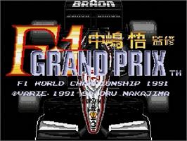 Title screen of Nakajima Satoru Kanshuu F1 Grand Prix on the Sega Genesis.