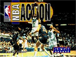 Title screen of Nba Action '95 Starring David Robinson on the Sega Genesis.