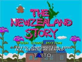 Title screen of Newzealand Story, The on the Sega Genesis.