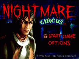 Title screen of Nightmare Circus on the Sega Genesis.
