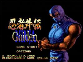 Title screen of Ninja Gaiden on the Sega Genesis.