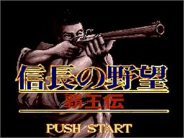 Title screen of Nobunaga No Yabou - Haouden on the Sega Genesis.