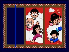 Title screen of Osomatsu-kun Hachamecha Gekijou on the Sega Genesis.