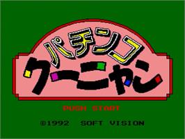 Title screen of Pachinko Kuunyan on the Sega Genesis.