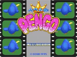 Title screen of Pengo on the Sega Genesis.