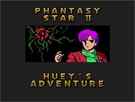 Title screen of Phantasy Star 2 - Huey's Adventure on the Sega Genesis.