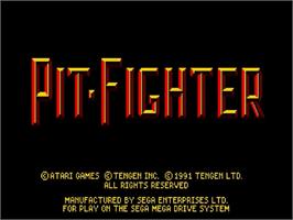 Title screen of Pit-fighter on the Sega Genesis.