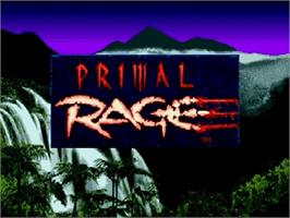 Title screen of Primal Rage on the Sega Genesis.