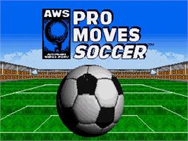 Title screen of Pro Moves Soccer on the Sega Genesis.
