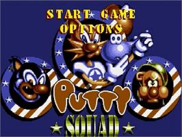 Title screen of Putty Squad on the Sega Genesis.
