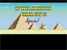 Title screen of Pyramid Magic Special on the Sega Genesis.
