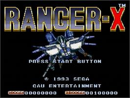 Title screen of Ranger X on the Sega Genesis.