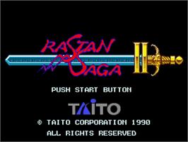 Title screen of Rastan Saga 2 on the Sega Genesis.