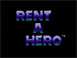 Title screen of Rent A Hero on the Sega Genesis.