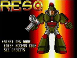 Title screen of Resq on the Sega Genesis.