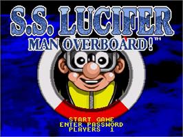 Title screen of S.S. Lucifer - Man Overboard on the Sega Genesis.