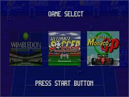 Title screen of Sega Sports 1 on the Sega Genesis.