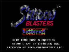 Title screen of Shadow Blasters on the Sega Genesis.