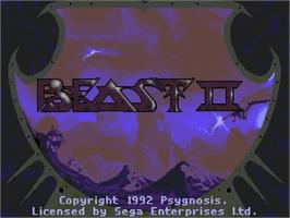 Title screen of Shadow Of The Beast 2 on the Sega Genesis.