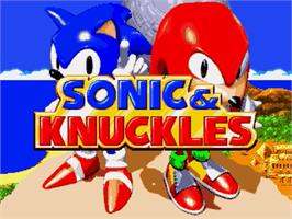 Title screen of Sonic And Knuckles on the Sega Genesis.