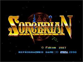 Title screen of Sorcerian on the Sega Genesis.