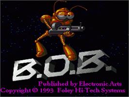 Title screen of Space Funky B.o.b. on the Sega Genesis.