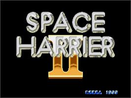 Title screen of Space Harrier 2 on the Sega Genesis.