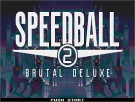 Title screen of Speedball 2 on the Sega Genesis.