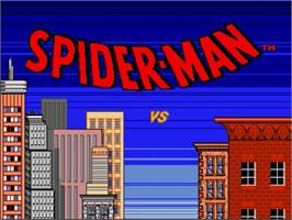 Title screen of Spider-Man on the Sega Genesis.