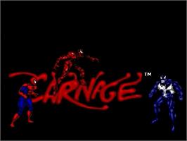 Title screen of Spider-man And Venom - Maximum Carnage on the Sega Genesis.
