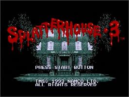 Title screen of Splatterhouse 3 on the Sega Genesis.