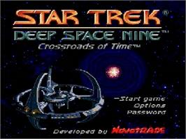 Title screen of Star Trek Deep Space Nine - Crossroads of Time on the Sega Genesis.